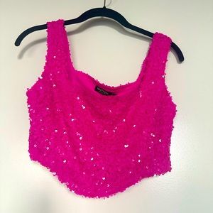 Nasty Gal Sequin Cropped Corset Top